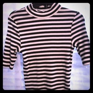 Black and white mock turtleneck